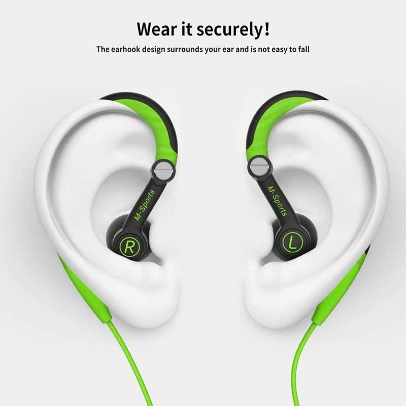 Running In-Ear Sport Earhook Wired Stereo Headphones for Jogging Gym_voghion.com