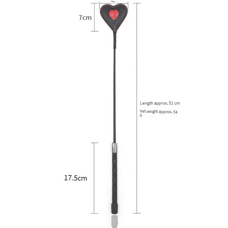 Prodotti sessuali Frusta con manico in metallo avvolto a forma di cuore rosso, accessori per night club femminili, frusta da regina_voghion.com
