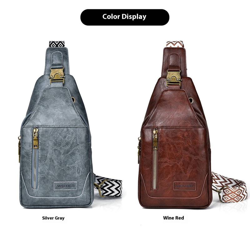 Business Retro Men's Large Capacity Shoulder Messenger Bag Portable Waterproof Tactical Chest Bag Casual Small Backpack Pu Ultra Light_voghion.com