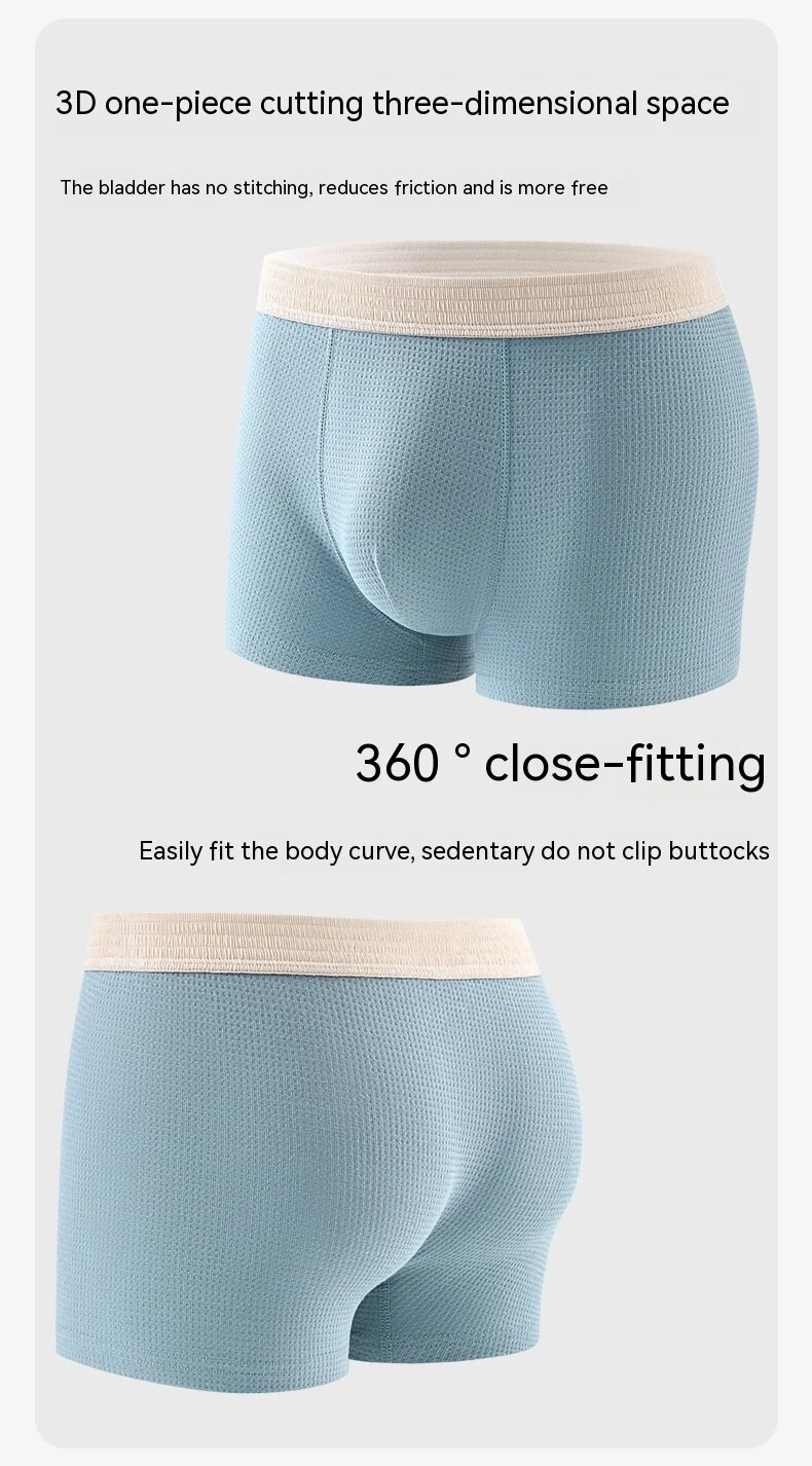 New2024 high-end Men's pure cotton underwear minimalist men's four corner pants with breathable and loose fitting _voghion.com