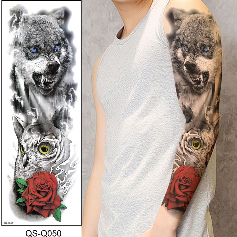 Autocollant de tatouage de bras de fleur entière unisexe en option_voghion.com
