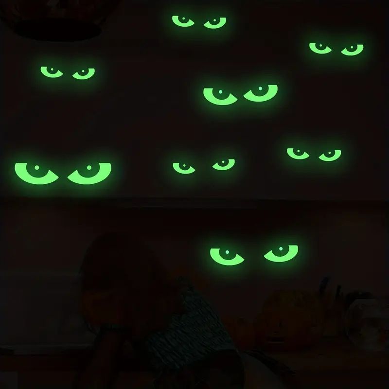 Im Dunkeln leuchtende Halloween-Wandaufkleber mit Fledermaus- und Geistermotiven – selbstklebende, gruselige Dekoration für Partys, Zuhause und Büro (verschiedene Größen und Designs)_voghion.com