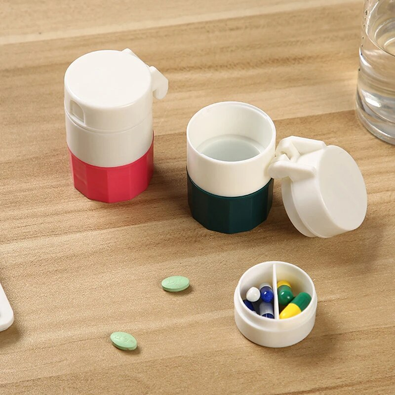 4 In 1 Portable Case Splitter Powder Pastillero Grinder Cutter Medicine Storage Drug Container Pill Box_voghion.com