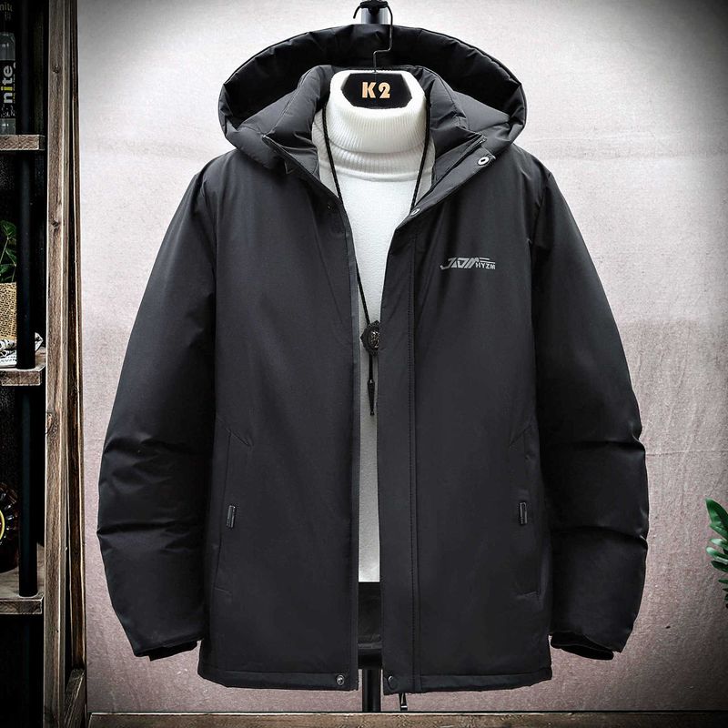 Cappotto invernale da uomo con cappuccio staccabile, giacca foderata in cotone spesso con tasche scaldamani, per attività casual da lavoro e all'aperto_voghion.com