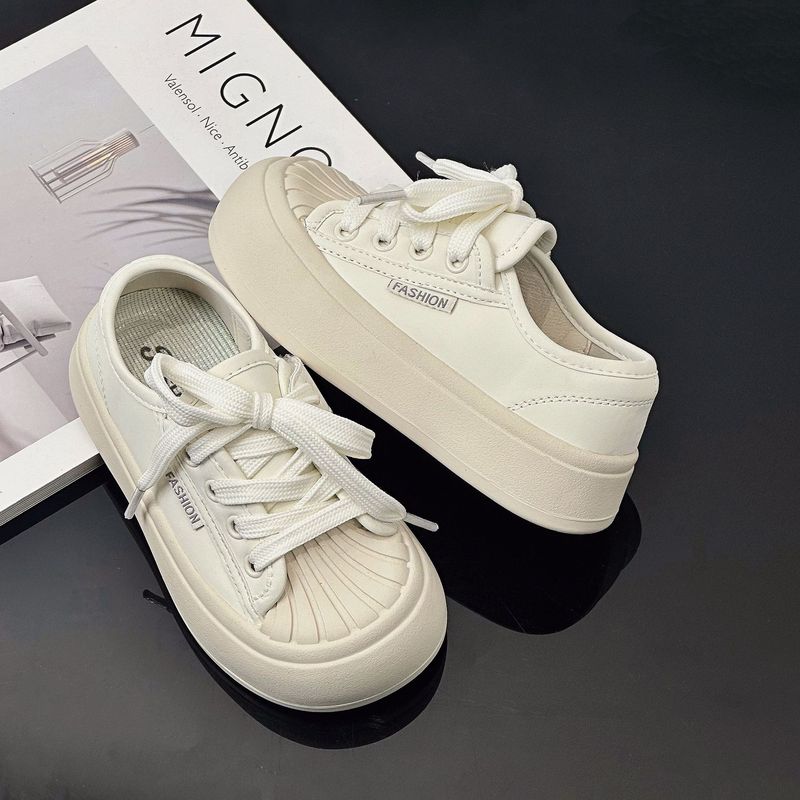 2024 Scarpe casual con testa a conchiglia alla moda in edizione coreana bianca per bambini nuovi della primavera 2024 per ragazzi e ragazze_voghion.com