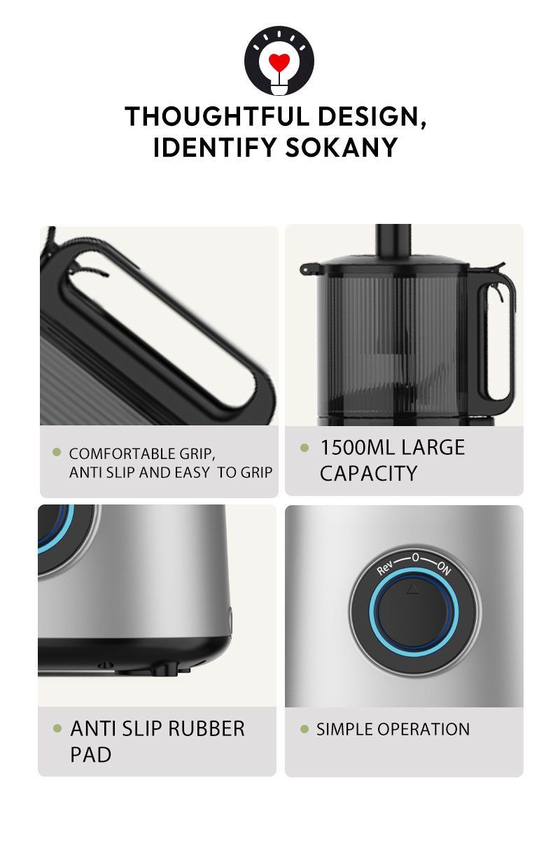 14cm Large Diameter Juicer - Household Slow Masticating Extractor With Pulp Separation_voghion.com