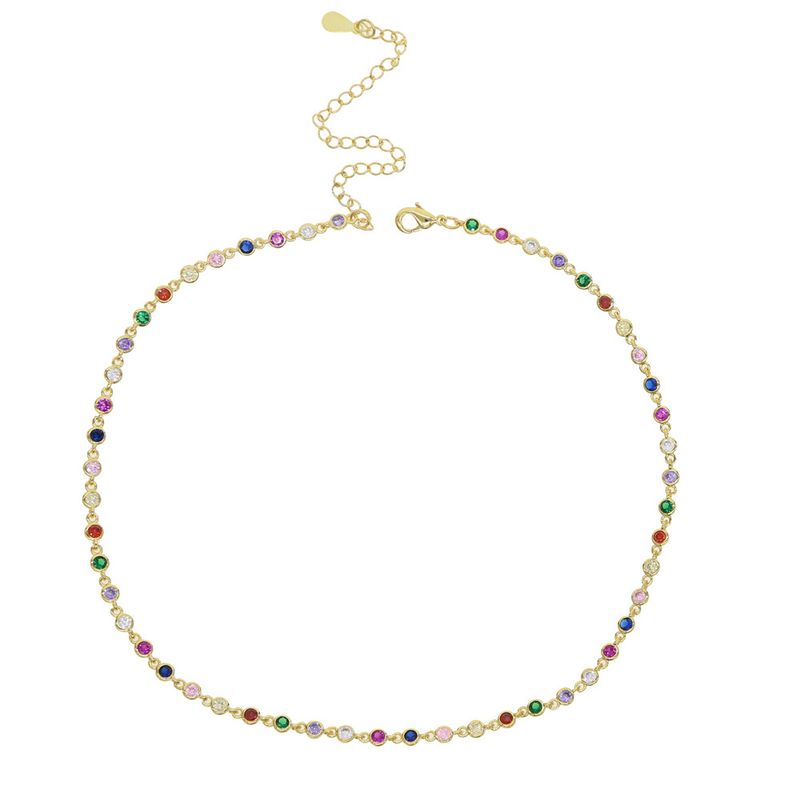 Collar corto de circonita cúbica para mujer con engaste de bisel de 2,5 mm, cadena cubana estilo hip hop, colgante minimalista y delicado para uso diario._voghion.com