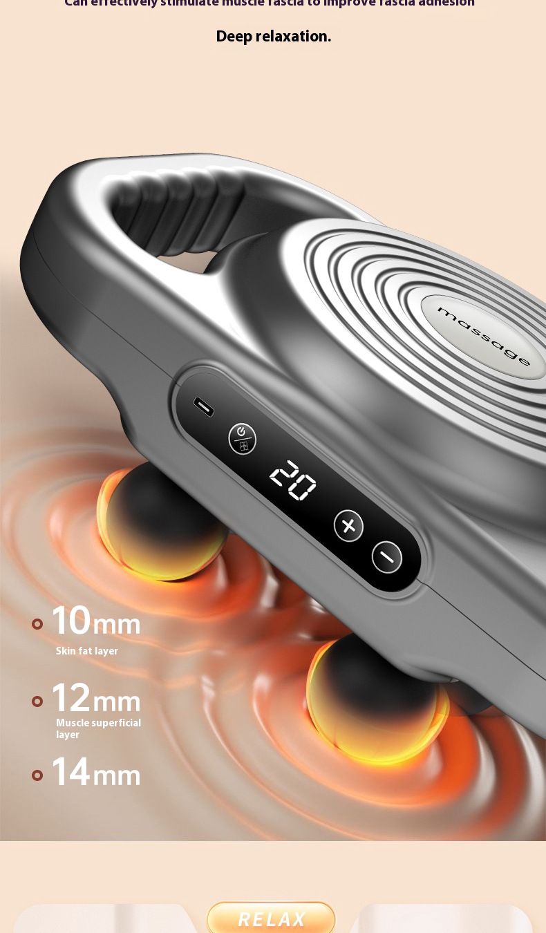 Rechargeable fascia gun Pro grade low back powerful vibration muscle relaxation massager six-head fascia gun_voghion.com