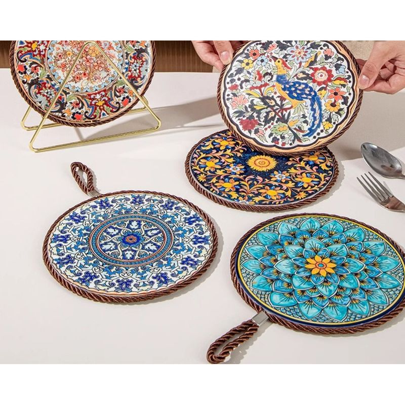 Casseruola in ceramica smaltata antiscottatura, resistente alle alte temperature, con isolamento termico, tavolo da pranzo in stile cinese_voghion.com