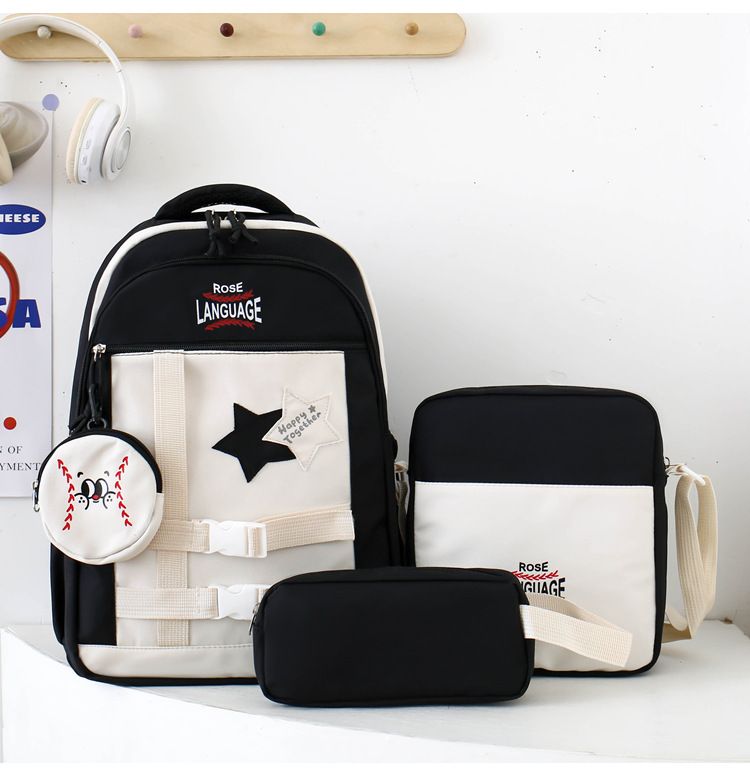 Kinderrucksäcke für Mädchen, große Kapazität, süßer Rucksack für Grund- und weiterführende Schulen, passend für alle Altersgruppen, niedlicher Rucksack mit Kontrastfarben-Design_voghion.com