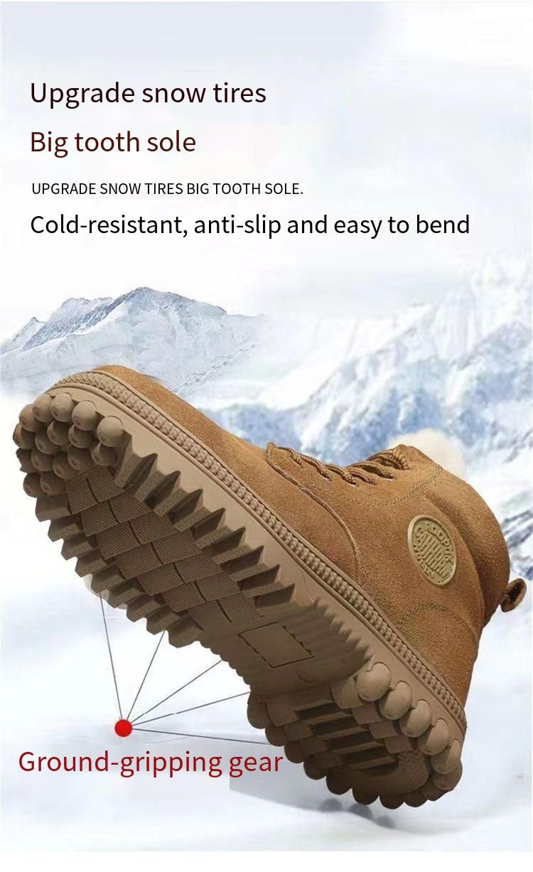 Botas cortas de lana pura con pelo integrado de invierno Martin, botas de nieve para hombres de menos 40 grados, zapatos antideslizantes de algodón extra grueso del noreste_voghion.com