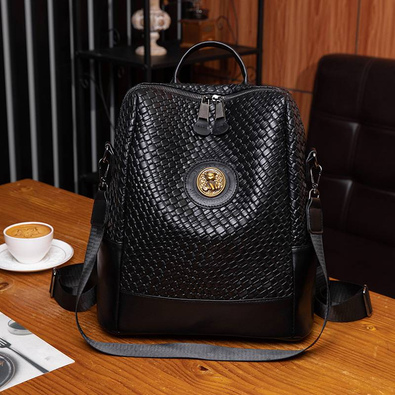 Fashion Soft Leather Backpack Women's Large Capacity Travel Backpack High Set Light Luxury_voghion.com