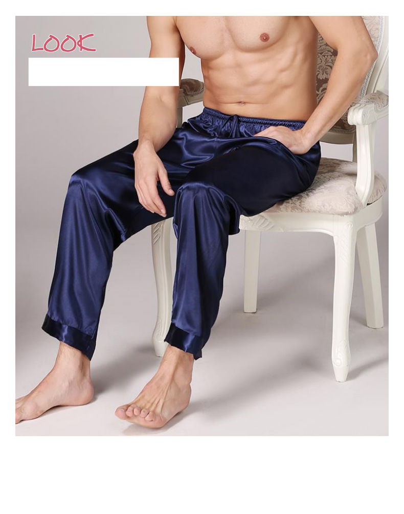 Men's clothing simple natural short-sleeved pajama pants pajamas set men's seamless home clothes_voghion.com