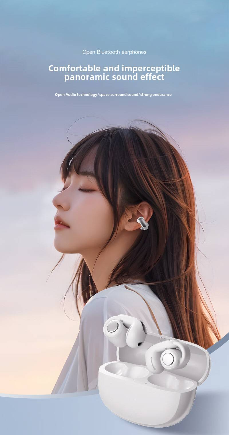 Écouteurs Bluetooth sans fil Ultra ouverts, oreillettes à clipser, adaptées, 2024 _voghion.com