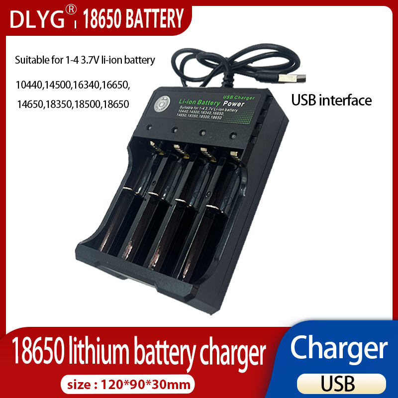 2/3/4 Steckplätze AC 110 V/220 V 18650 Batterieladegerät USB DC 4,2 V für 14500/16340 /16650 /14650/18350/18500/18650 Li-Ionen-Batterien AC-Ladeadapter_voghion.com