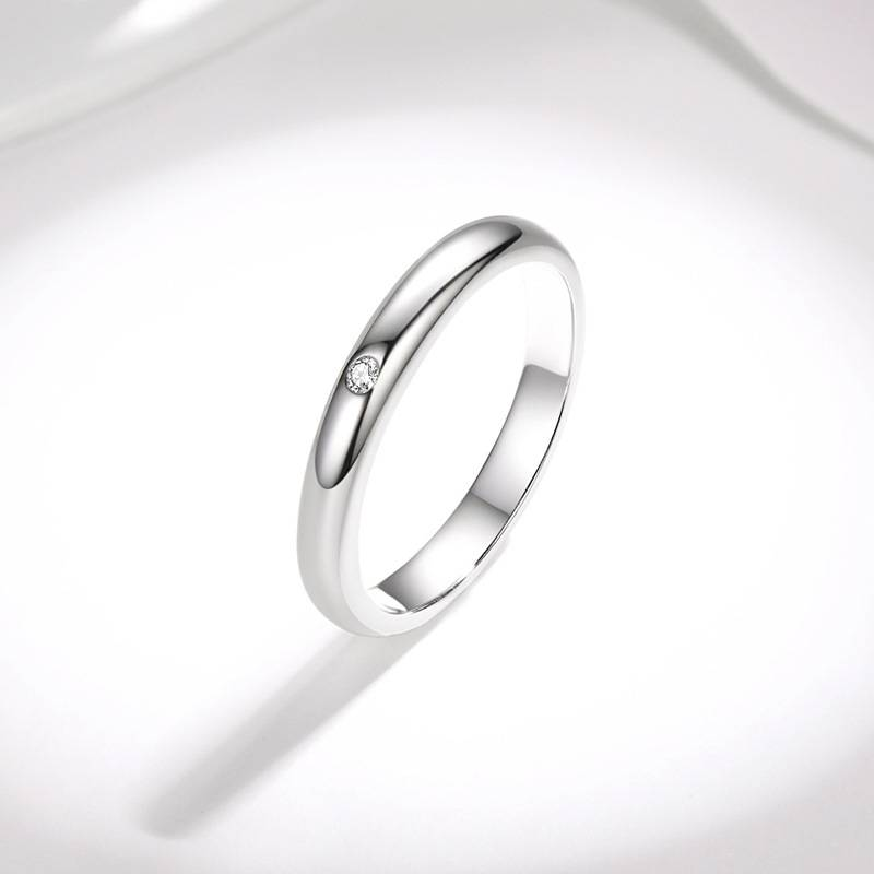 Anello in argento sterling per donna, semplice e alla moda, con moissanite, anello con diamanti per indice_voghion.com