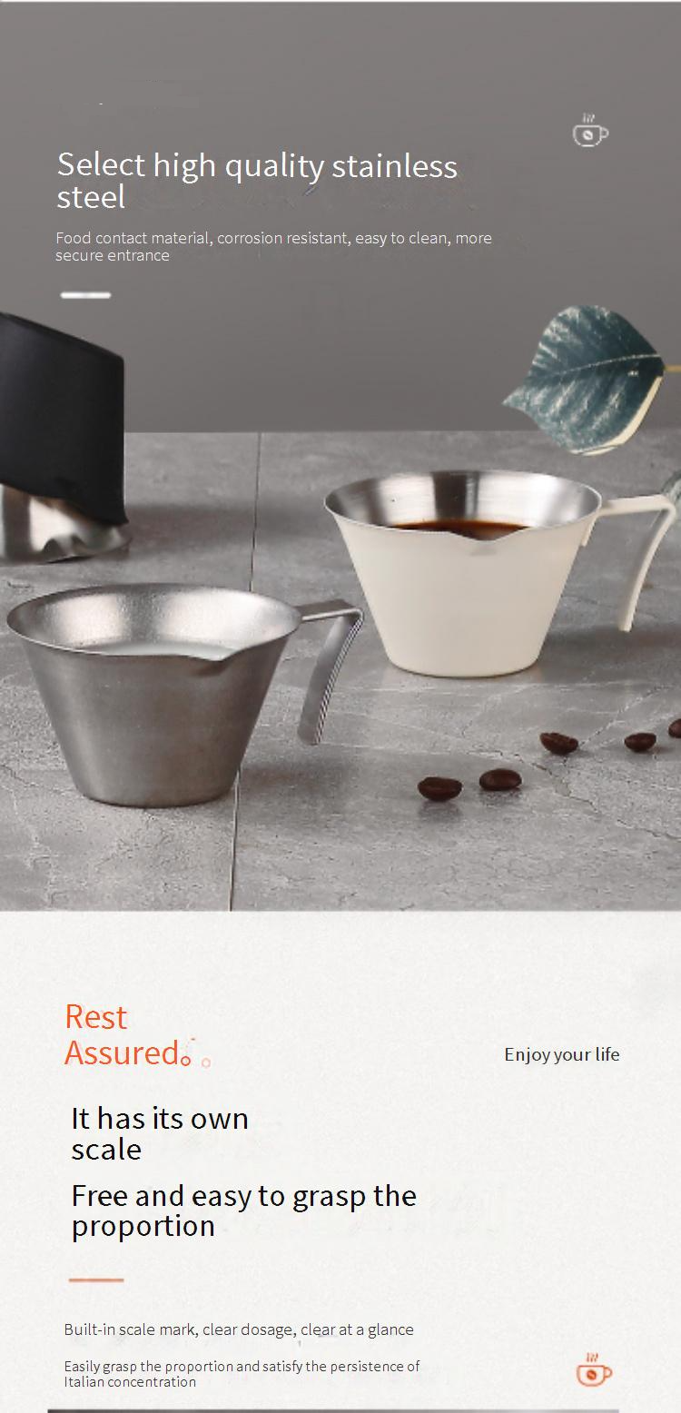 Tasse doseuse à expresso en acier inoxydable 304 - 100 ml/3 oz - Tasse doseuse professionnelle pour barista (outil de mesure de précision pour barista)_voghion.com