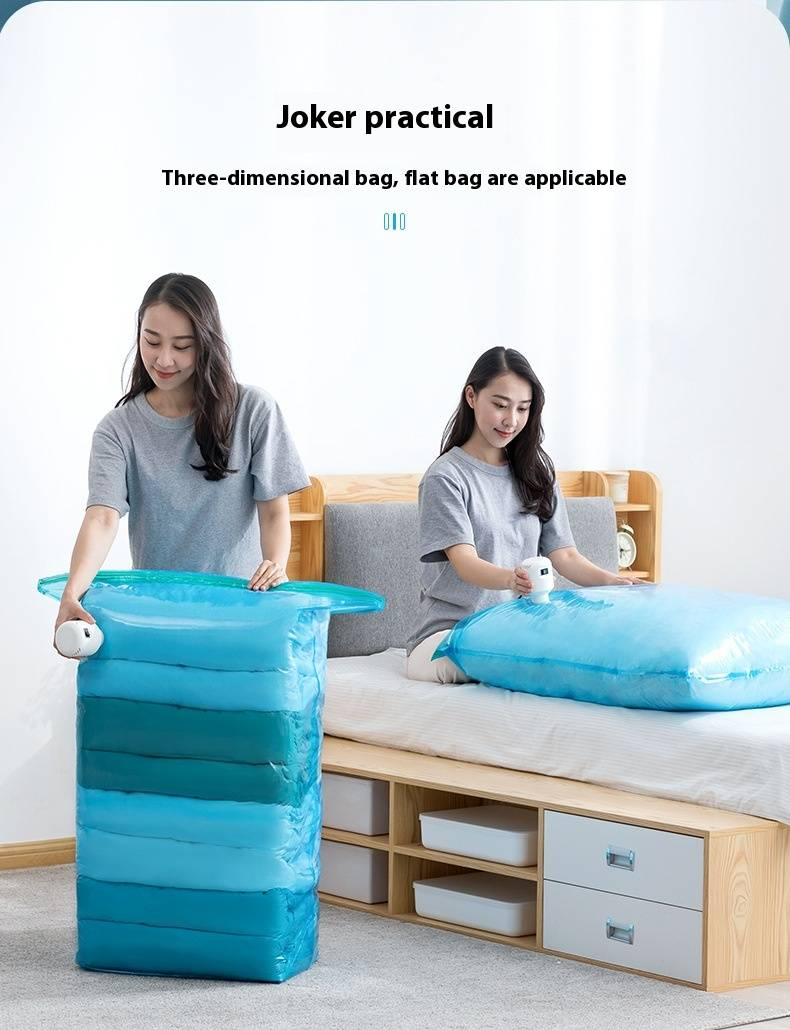 Vacuum Storage Bags Set With Electric Pump - Adjustable Multi-Function Compression Bags For Clothes & Blankets_voghion.com