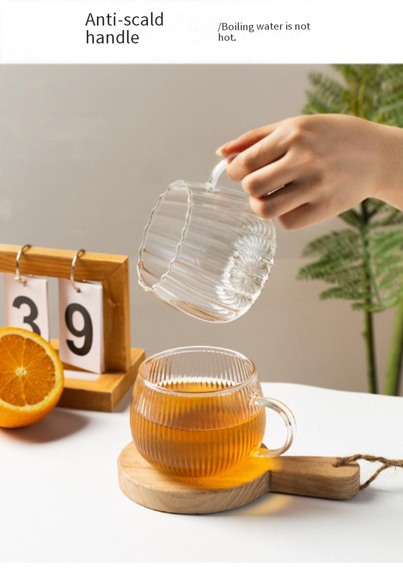 Tazza da caffè in vetro moderna resistente al calore con manico - Design a forma di zucca di ispirazione giapponese, ideale per casa, ufficio e regali_voghion.com