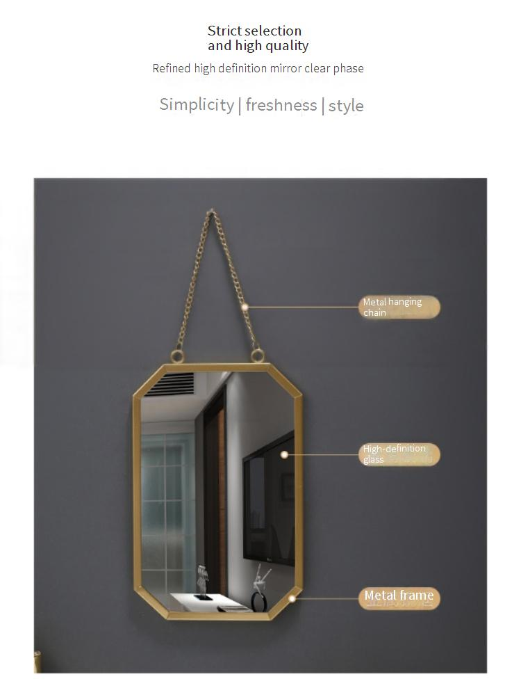 Modern Nordic Style Square Wall Mirror For Bathroom, Vanity, Dorm - Rustproof Metal Frame, Shatter-Resistant Aluminum Glass - Space-Saving Home Decor_voghion.com