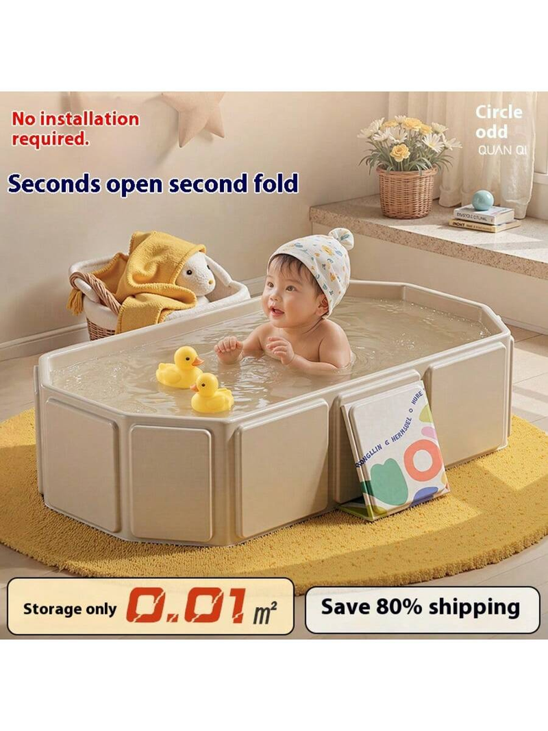 Baby Bathtub, Large Size, 0-5-year-old Children's Folding Bathtub, Baby Can Sit And Lie Down, Newborn Integrated Bathtub_voghion.com