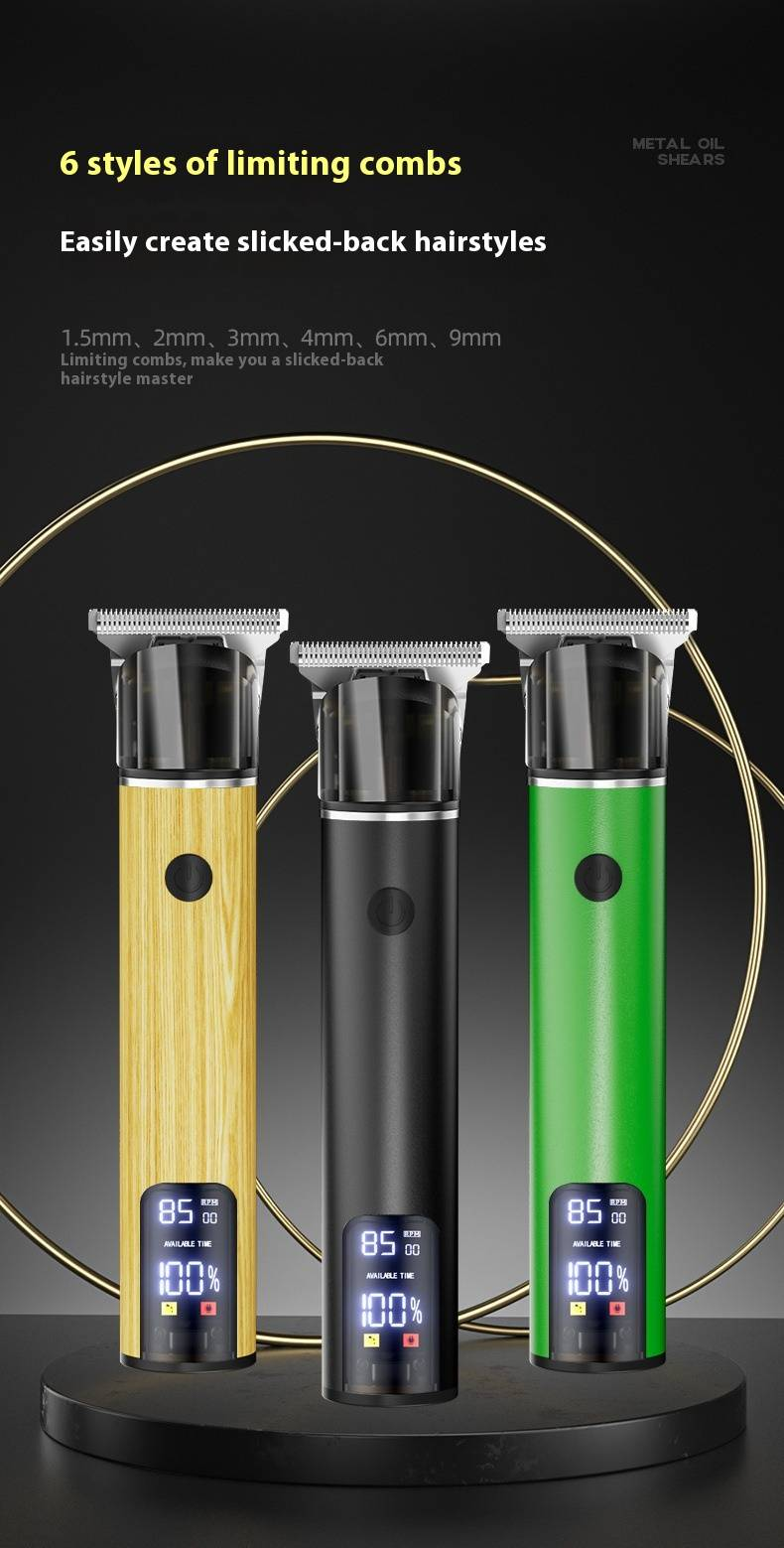 Professioneller Haarschneider – Kabelloser Trimmer aus Titan mit LCD-Display, ultraleisen Motor und Schnellladung Typ C für Männer, Frauen und Haustiere_voghion.com