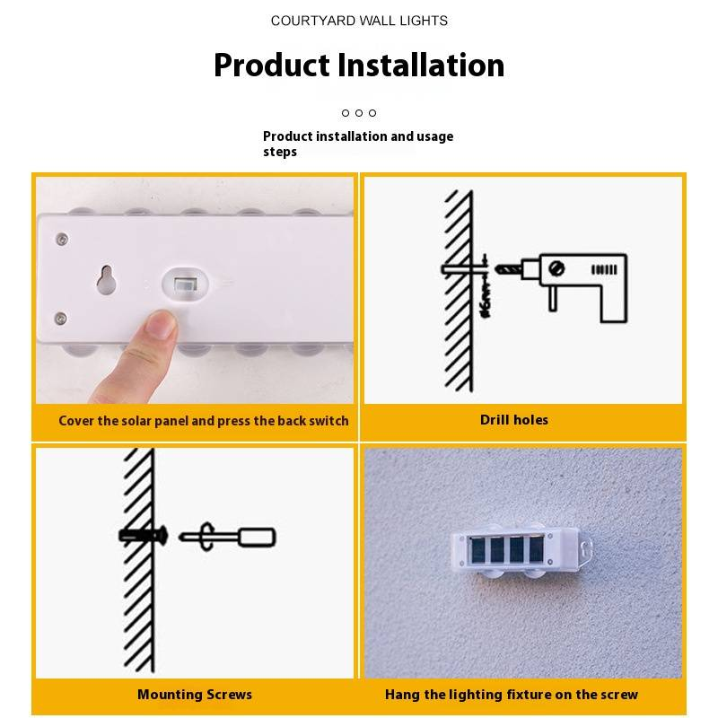 Luminárias de parede solares para áreas externas, luzes de jardim à prova d'água com iluminação para cima e para baixo, luzes de LED para caminho, quintal, pátio, decoração de casa (luz branca/quente)_voghion.com