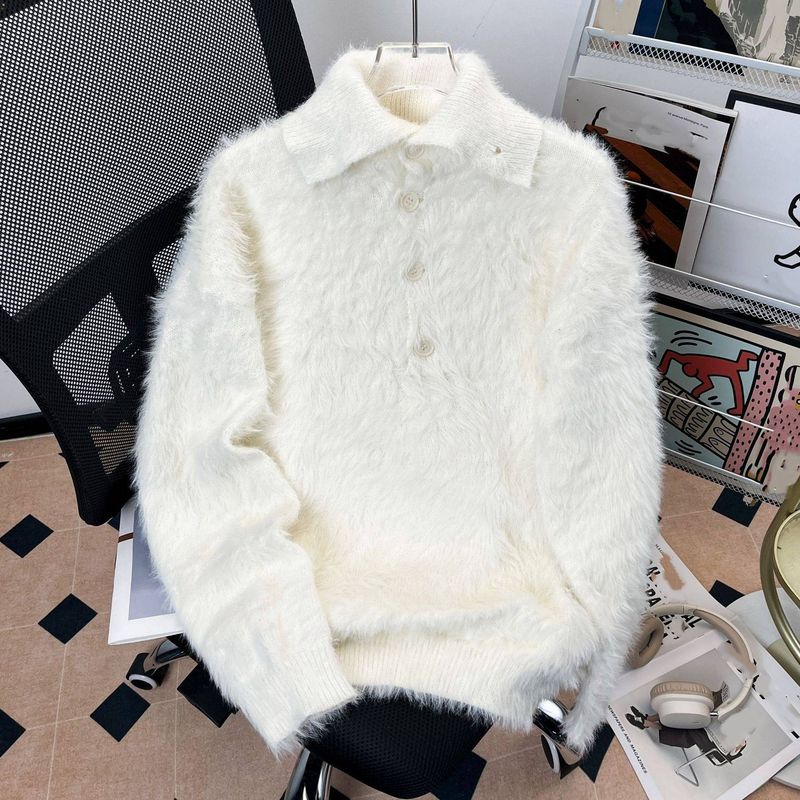 Men’s High-Neck Fleece Sweater – Oversized Knit Pullover With Relaxed Streetwear Style_voghion.com