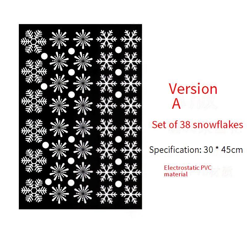 Calcomanías estáticas removibles de copos de nieve para ventanas: decoración navideña para puertas y paredes de vidrio_voghion.com