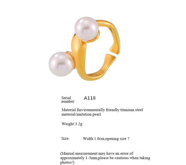 Simple Geometric Shape Irregular Imitation Pearl Opening Ring Women's Ring Ins Cold Style Niche Design_voghion.com
