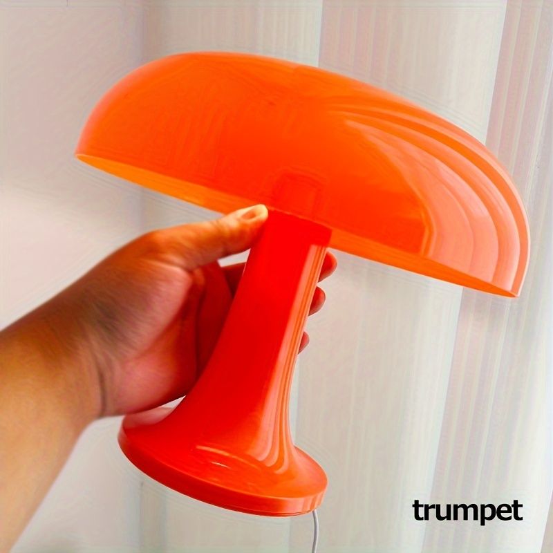 Lámpara de mesa LED naranja estilo seta, 5V, acrílica, 3 colores | Diseño Art Déco | Ideal para sala de estar o dormitorio_voghion.com