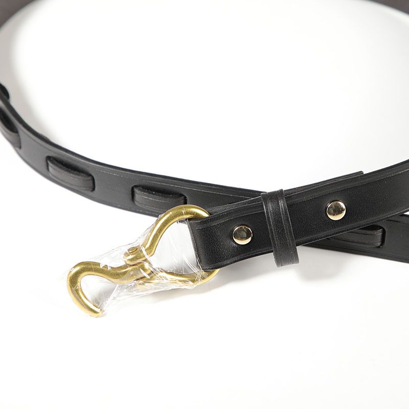 Women's Decorative Thin With Brass Hook Genuine Leather Handmade Belt_voghion.com