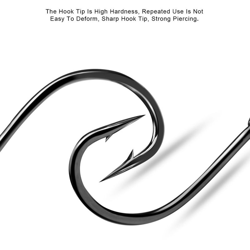 Qianyou Black Tube Fishing With Holes, Barbed Blood Groove Hooks For Big Fish, Rock Sea Fishing, String Hooks, 100_voghion.com