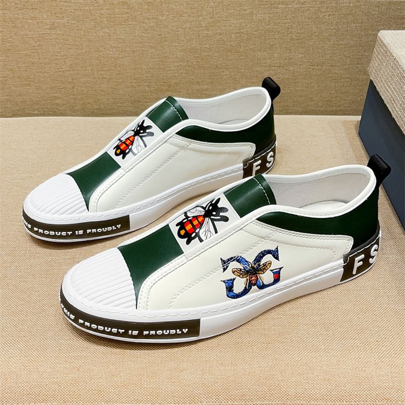Fuguqi Little Bee With One Step Pudding Bean Herren-Lazy-Schuhe, High-Version Kuqi Fit, Freizeitschuhe aus echtem Leder_voghion.com