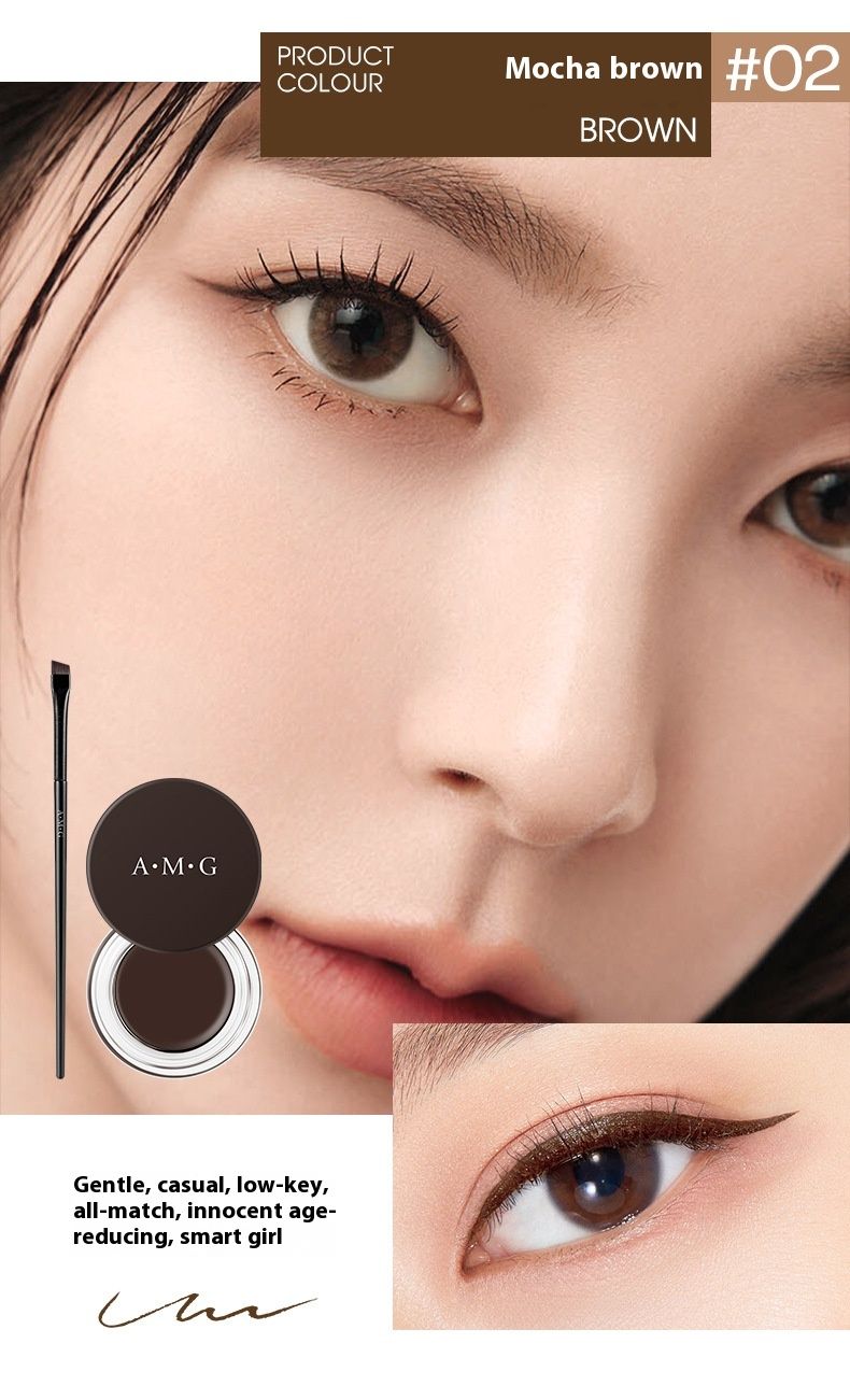A. M. G Makeup Eyeliner in crema, setoso e liscio, illuminante per gli occhi, durevole, impermeabile, resistente al sudore, ad asciugatura rapida._voghion.com