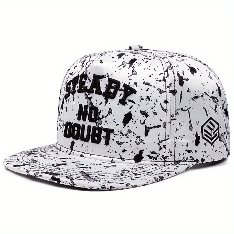 Men's and women's flat brimmed camouflage street embroidery letters, hip-hop hats, duck tongue hats_voghion.com