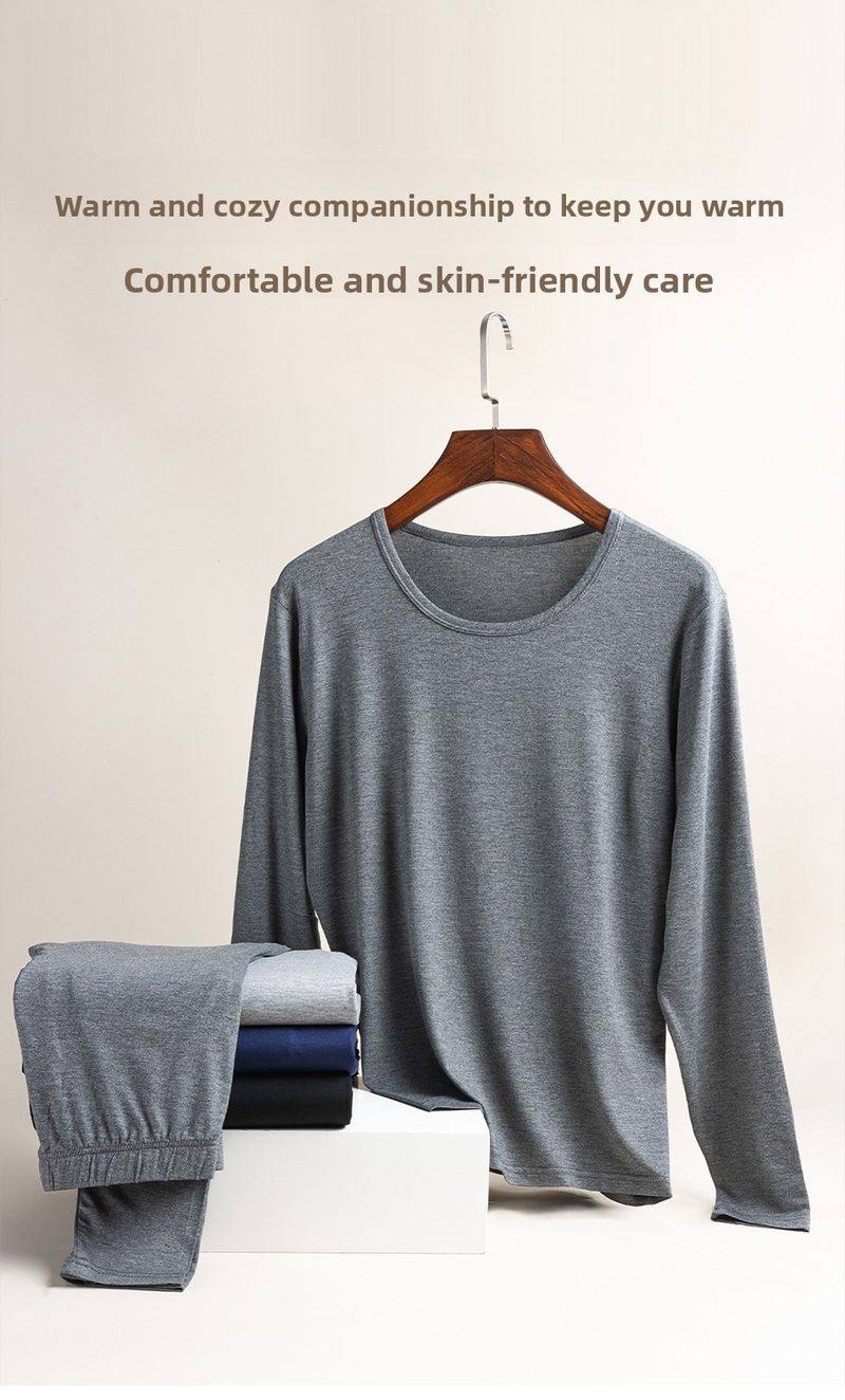Men's Thermal Underwear Thin Top And Pants Autumn Clothes Set For Men_voghion.com