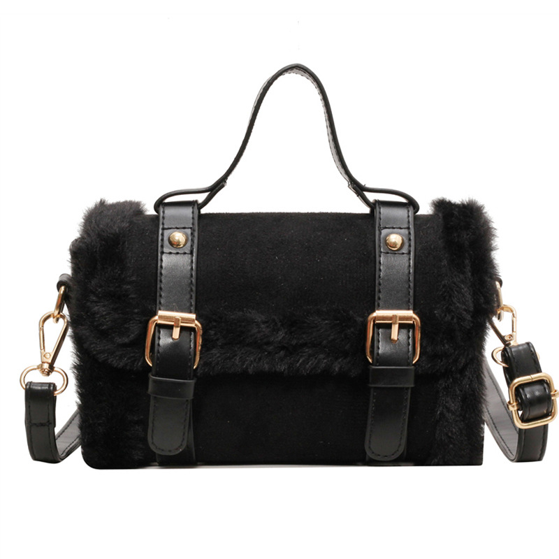 Plush women, versatile for autumn and winter 2024, new fashionable single shoulder crossbody bag, popular this year,_voghion.com