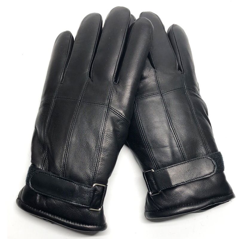 Guanti da equitazione invernali da uomo, spessi e caldi, in vera pelle di pecora con doppio strato e pile_voghion.com