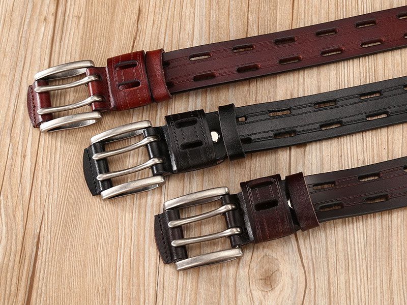 HOT Best YBT High Quality Genuine Leather for Men Brand Strap Male Double Pin Buckle Fancy Vintage Jeans Cowboy Belts_voghion.com