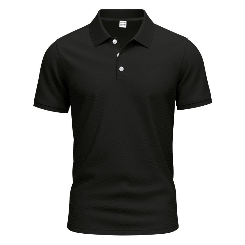 Męska szybkoschnąca koszulka polo – oddychająca, dopasowana, casualowa i golfowa koszulka z krótkim rękawem na lato, lekka i wygodna, jednolity kolor_voghion.com