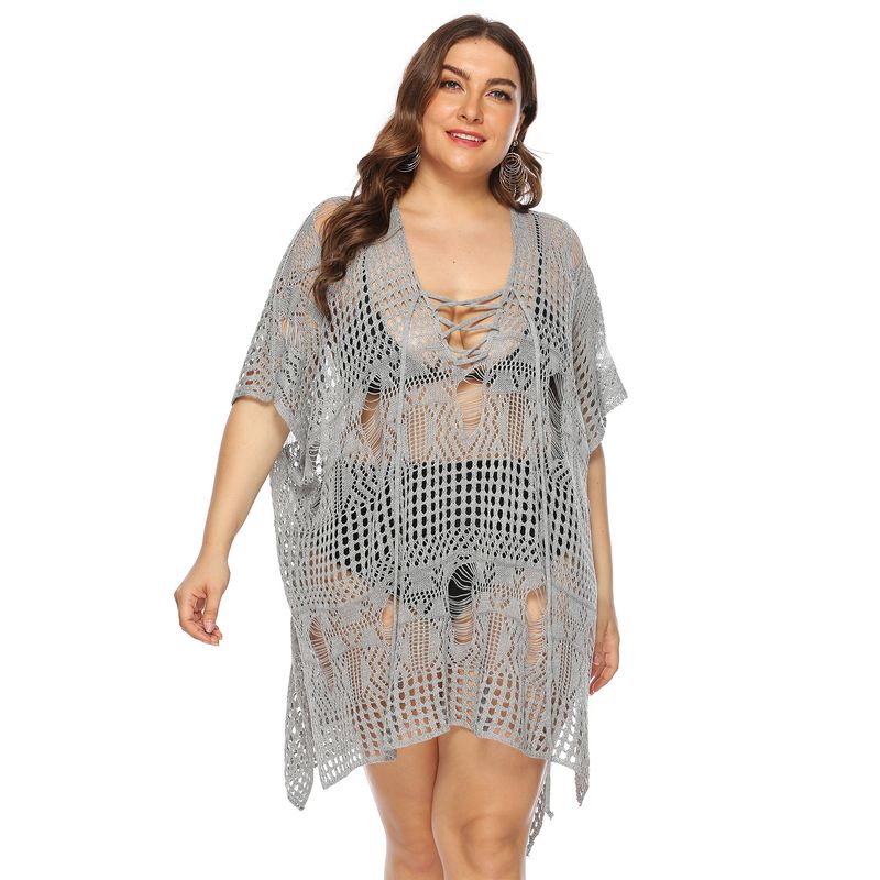 plus size women's loose irregular hollow see-through beach bikini blouse_voghion.com