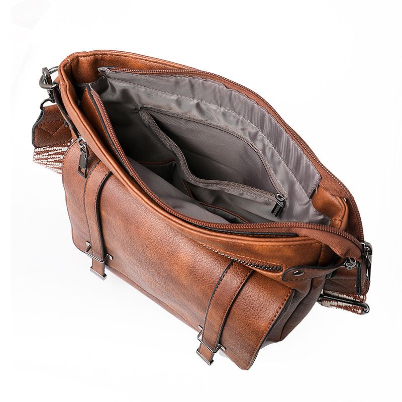 Tragetasche mit mehreren Taschen für Damen, multifunktionale Umhängetasche für die Reise, PU-Design, Pendeln_voghion.com