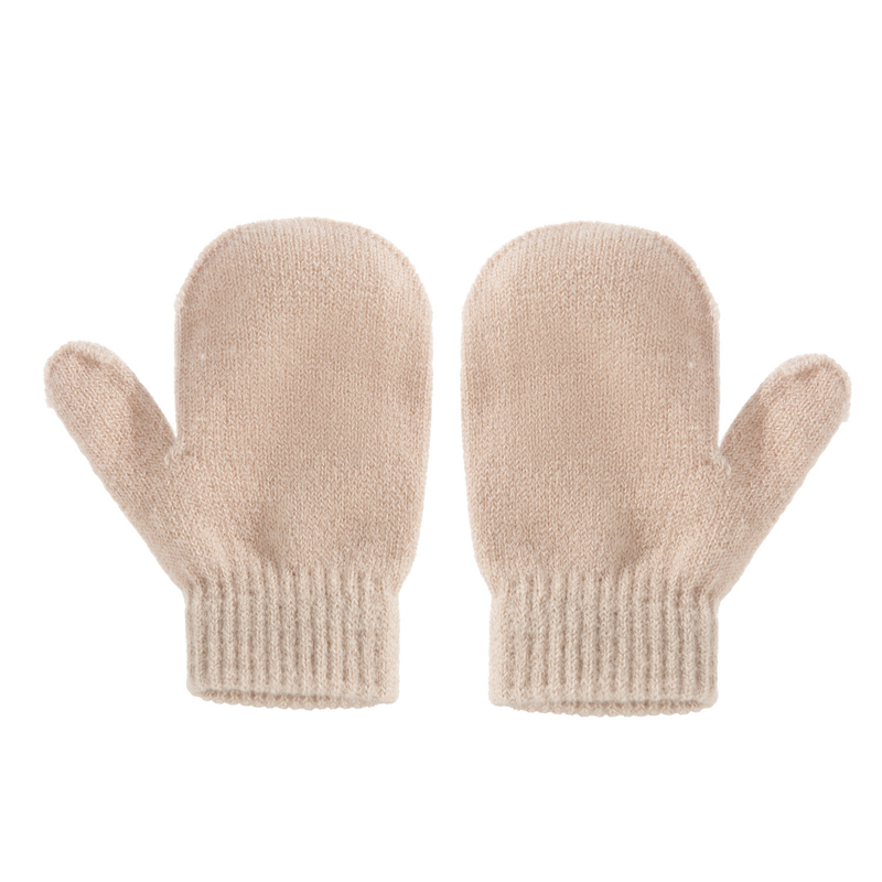 Baby clothing wool monochrome twist warm children's hat scarf gloves two or three sets_voghion.com