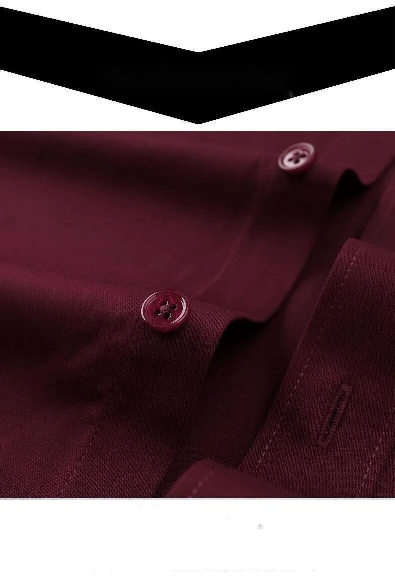 2023 New Light Luxury Long sleeved Business Casual No iron Silk Smooth High end Feel Handsome Versatile Men's Shirt_voghion.com