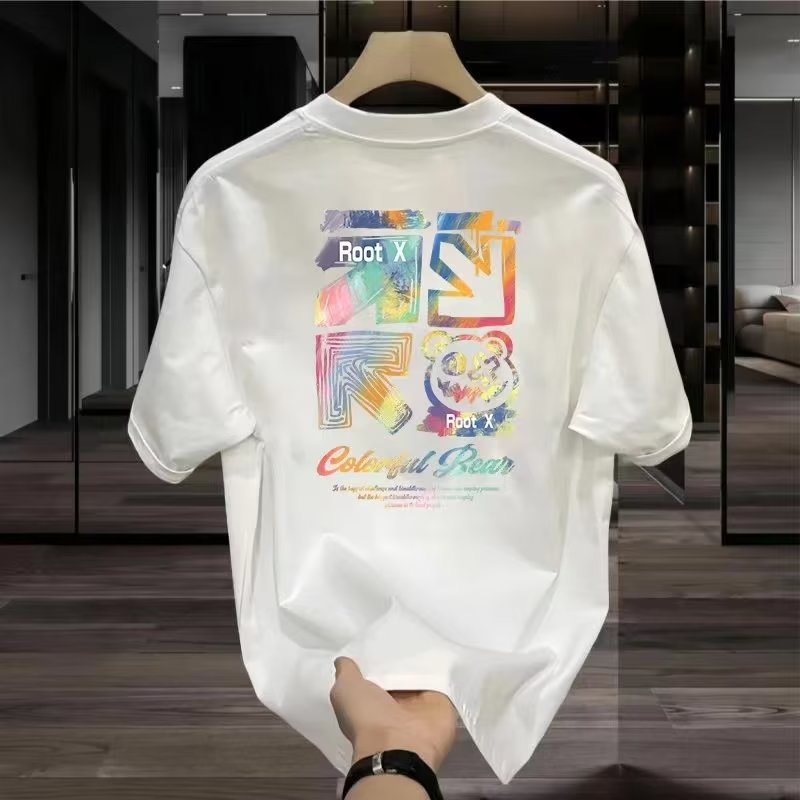Men's 100% Cotton High Quality Round Neck Pullover Short Sleeve T-shirt_voghion.com