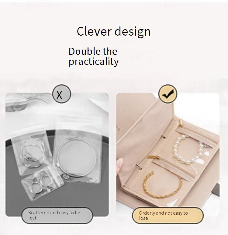 Elegant Jewelry Organizer Book Luxury Travel Jewelry Case With Soft Padding Multi Layer Storage For Necklaces Rings Compact Portable_voghion.com