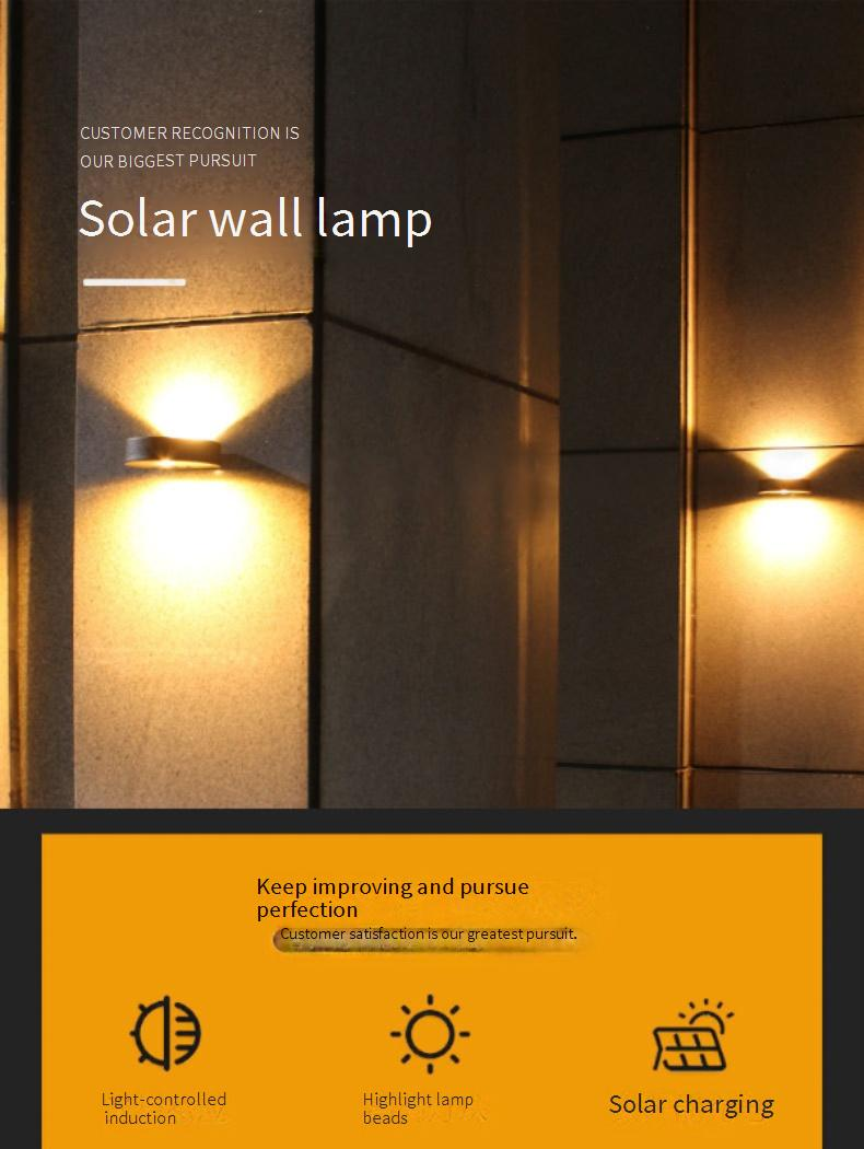 Solar-Wandleuchten – Auf- und Abwärtsbeleuchtung im europäischen Stil für Garten und Zaun | IP65 wasserdicht, LED warmweiß, dekorative Herzform_voghion.com