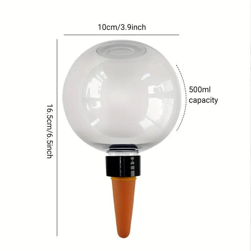 2 globos de riego para plantas de 500 ml, ideal para el hogar, para una hidratación duradera de plantas verdes._voghion.com