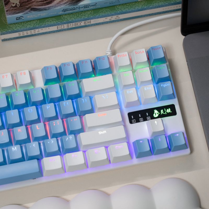 Keyboard Designer Ling Key Real Mechanical Keyboard Wired 87/104 Key Luminous Green And Black Tea Shaft Wired Keyboard_voghion.com